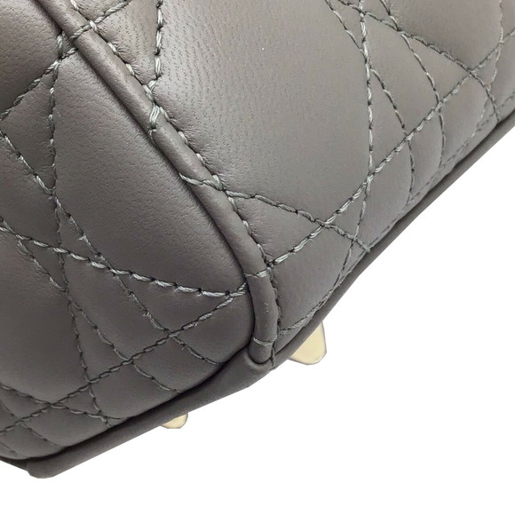 DIOR LADY MY ABCDIOR Cannage Bag Lambskin Gray Handbag Shoulder